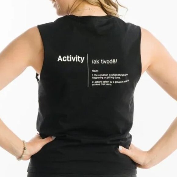 ZYIA Black Muscle Tank with Purple Crescent Moon Accent - Picture 11 of 11